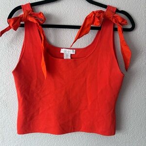 House of Harlow 1960 Vibrant orange 
Crop Top with Bow Straps
